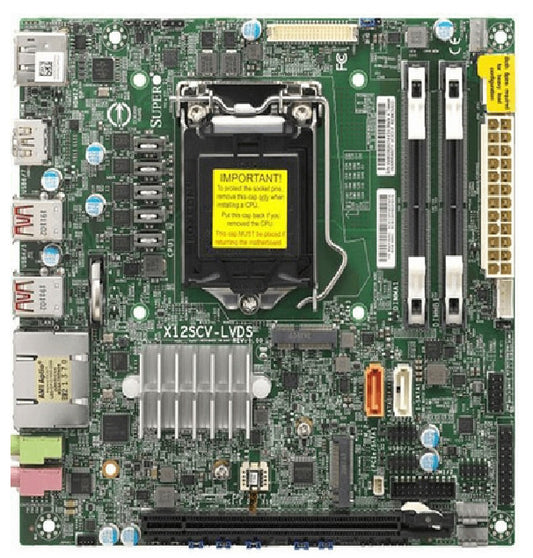 SuperMicro X12SCV-LVDS Motherboard - Mini ITX, CometLakePCHW480,LGA1200,PCIe x16
