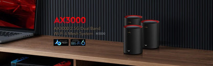 Cudy M3000 3-Pack | AX3000 2.5G Wireless Dual Band WiFi 6 Whole Home Mesh System