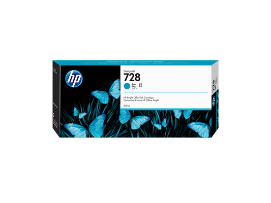 HP 728 300-ml Cyan DesignJet Ink Cartridge, F9K17A