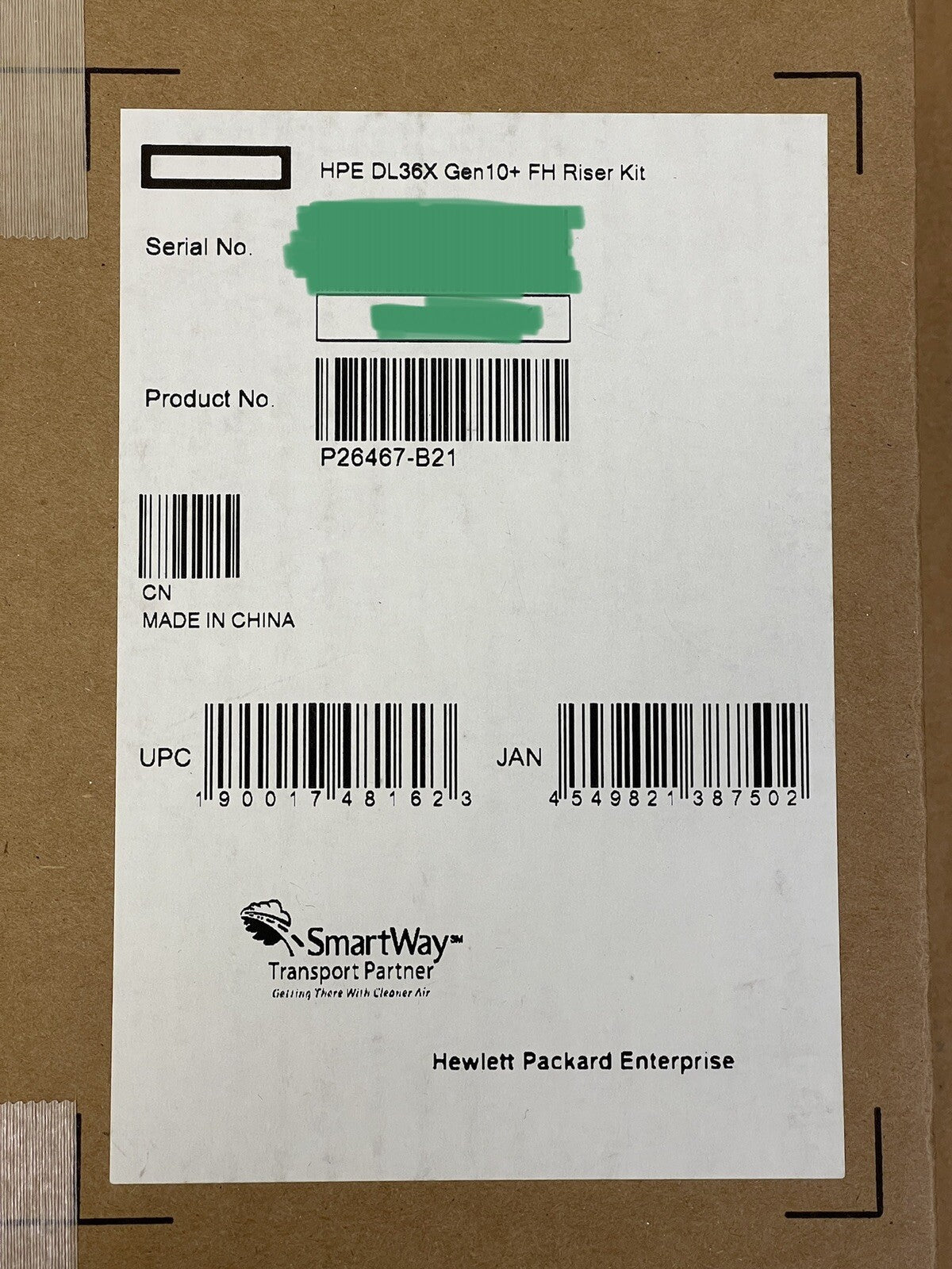 HPE ProLiant DL360 DL365 DL36X Gen10 Plus FH Full Height Riser Kit PCI-e 4.0 x16