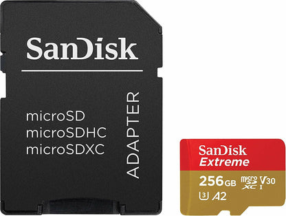 SanDisk Extreme 256GB 160MB/S Class 10 Micro SD MicroSDXC U3 Memory Card SDSQXA1