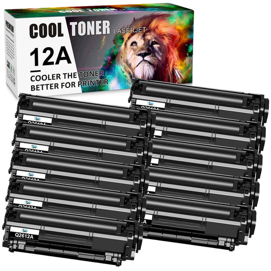 COOLTONER 10PK Q2612A 12A Toner Cartridges Fits for HP LaserJet 1015 1018 1020