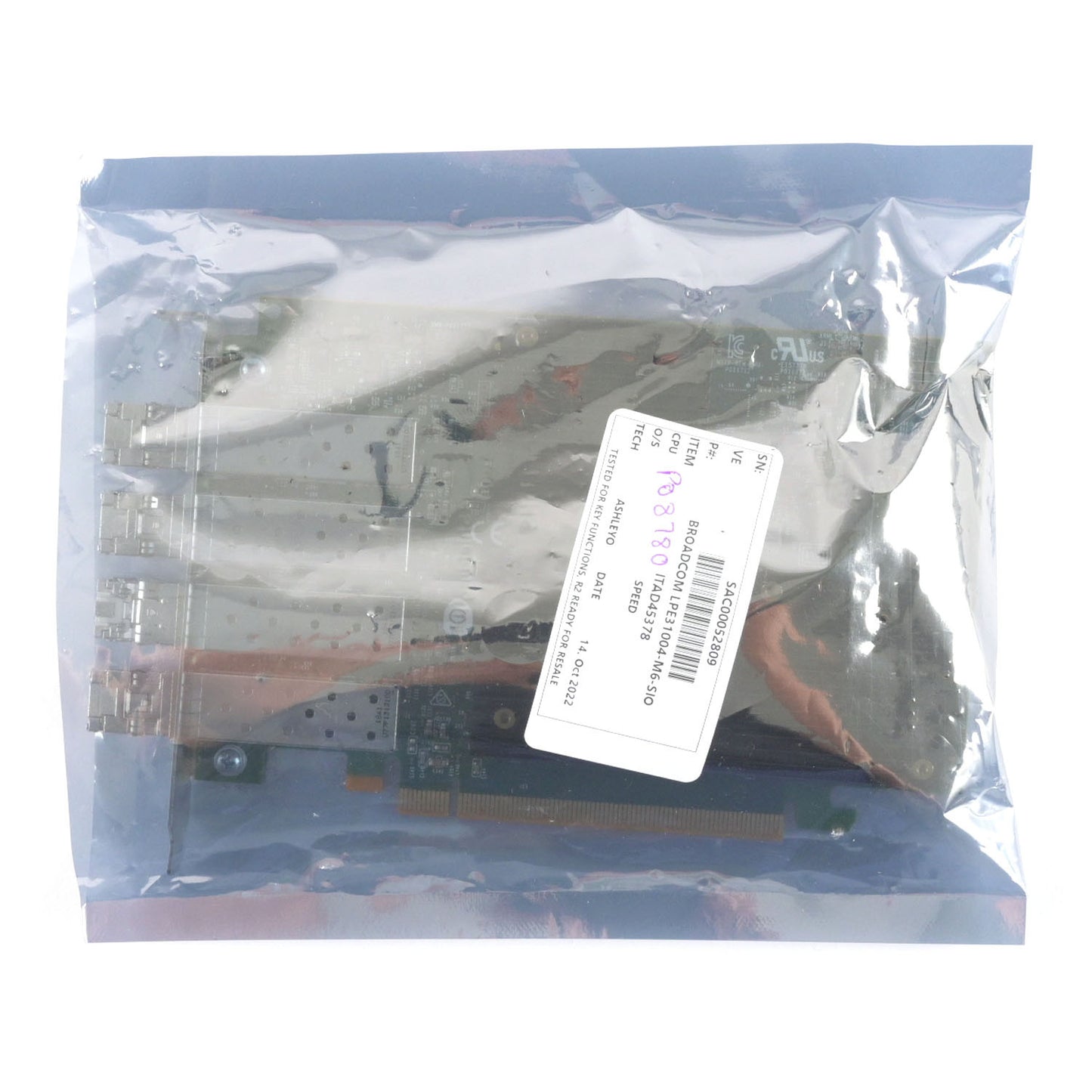 Broadcom Emulex 4-Ports 16GbE FC SFP+ PCIe 3.0 Host Bus Adapter LPe31004-M6-SIO