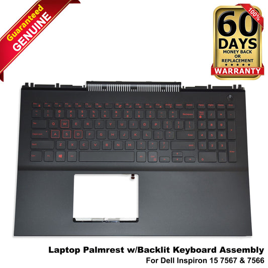 Dell Inspiron 15 7567 7566 Palmrest Backlit Keyboard Assembly - Black 0KN55