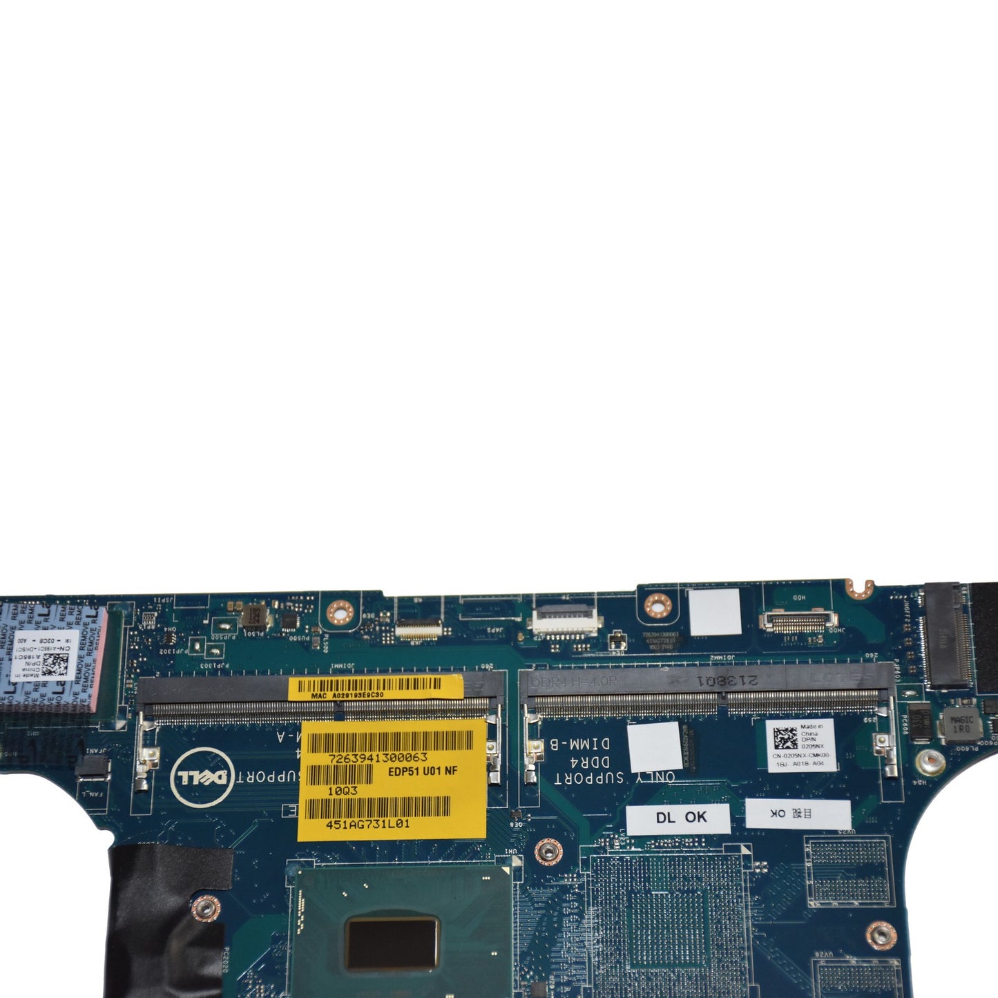 Dell XPS 15 7590 Laptop Motherboard i5-9300H Quad-Core 2.4GHz CPU LA-H331P 205NX