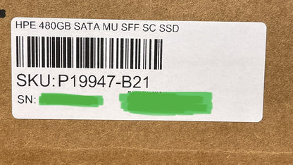 HPE 480GB SATA 6G MU SFF 2.5 SSD w/ Smart Carrier Mixed Use 5DWPD 4380TBW SC