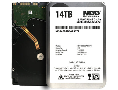 MaxDigitalData (MD14000GSA25672) 14TB 7200RPM 3.5" 128MB Internal Hard Drive