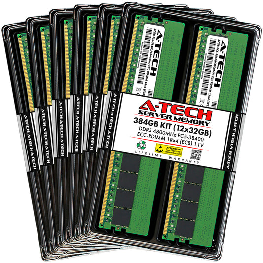 384GB 12x32GB PC5-4800 EC8 RDIMM Supermicro 4125GS-TNMR2-LCC Memory RAM