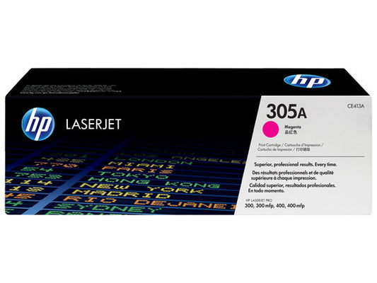 HP 305A Magenta Original LaserJet Toner Cartridge, ~2,600 pages, CE413A