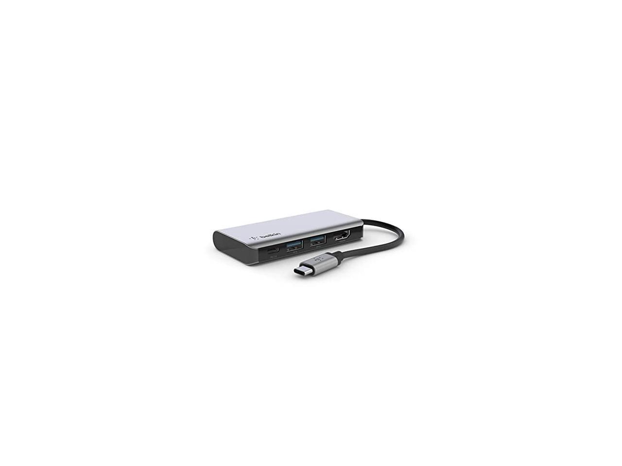 Belkin USB C Hub, 4-in-1 Multi-Port Laptop Dock with 4K HDMI, USB C Docking Stat