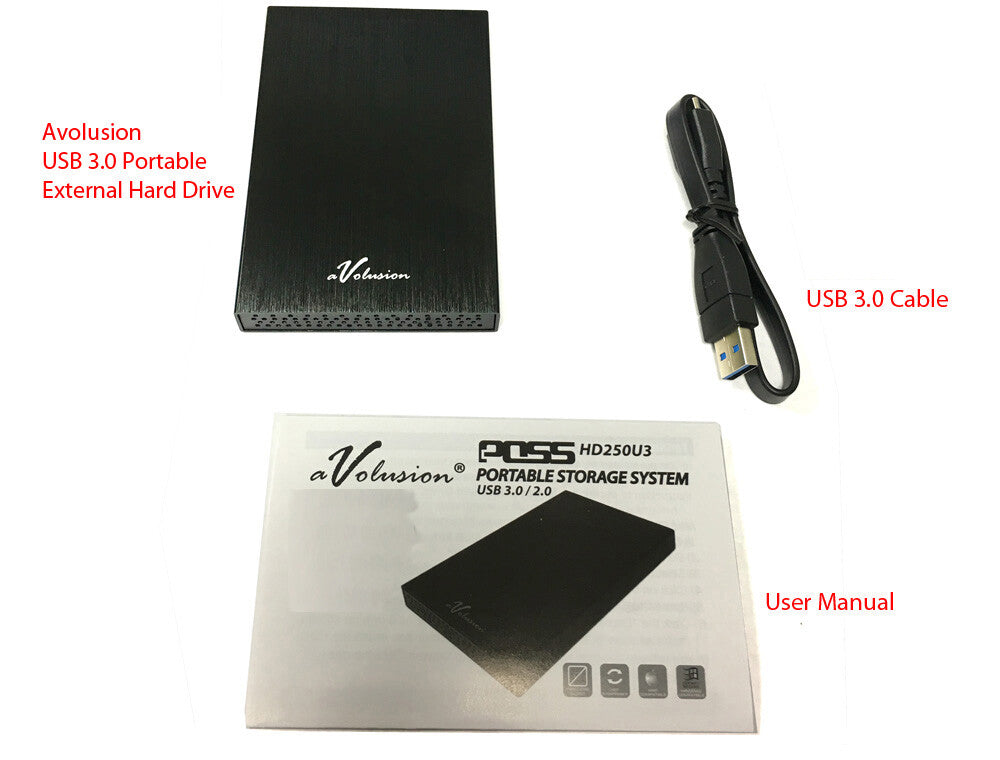Avolusion HD250U3 750GB USB 3.0 Portable External Hard Drive (Black) Ultra Slim