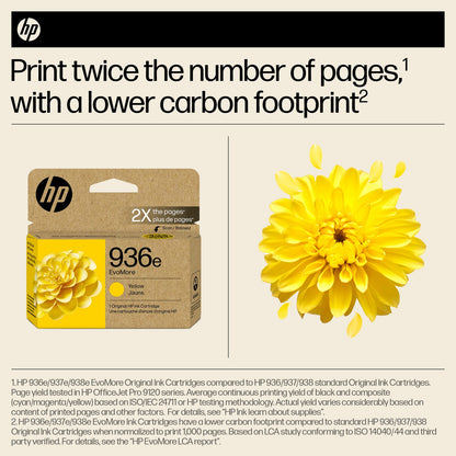 HP 936e EvoMore Yellow Original Ink Cartridge, 1,650 pages, 4S6V5LN