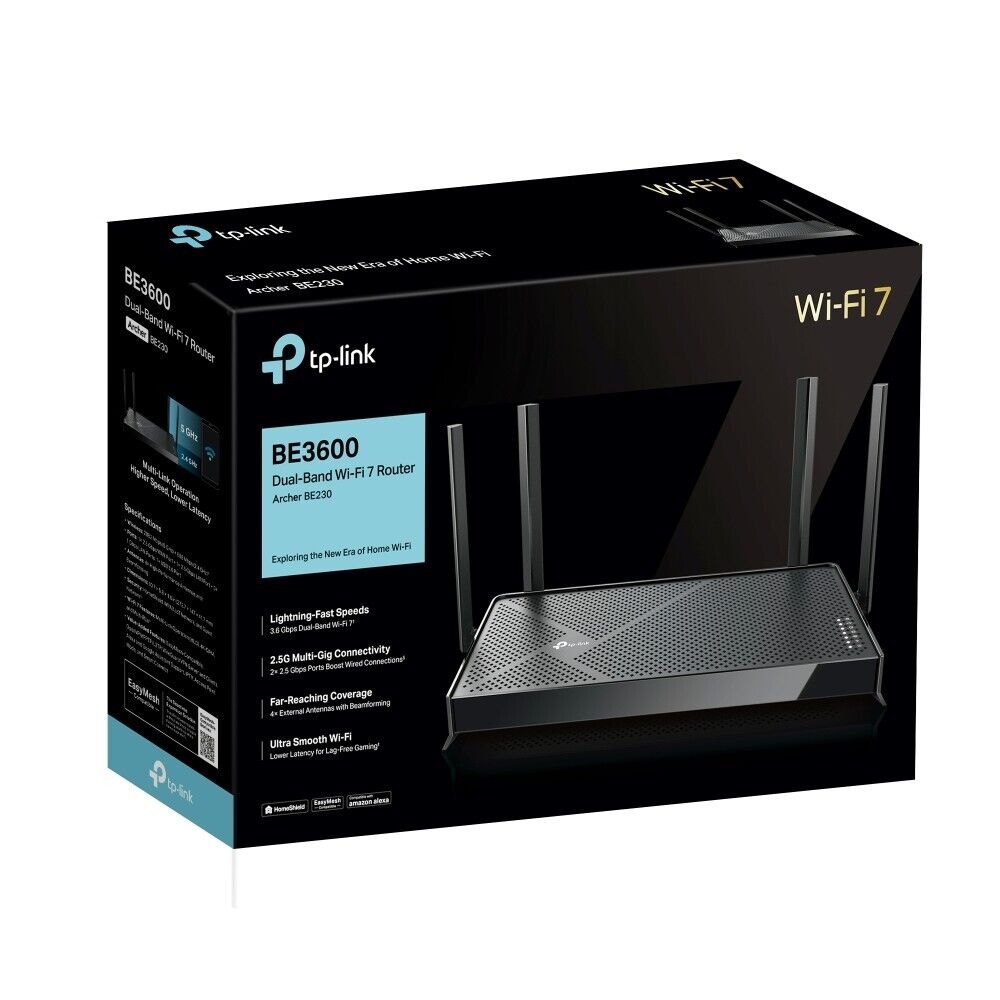 TP-Link Archer BE230 | BE3600 Wireless Dual-Band MU-MIMO Gigabit Wi-Fi 7 Router