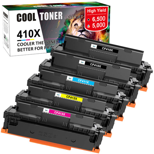5 Pack CF410X CF411X CF412X CF413X 410X Toner For HP M452dw MFP M477fdn M377dw