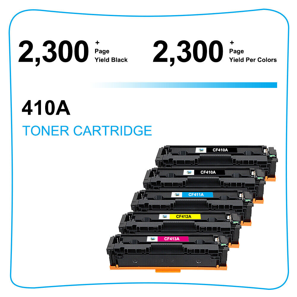 5 PK CF410A Toner Cartridge For HP 410A 477A LaserJet Pro M452dw M477fnw m477fdw