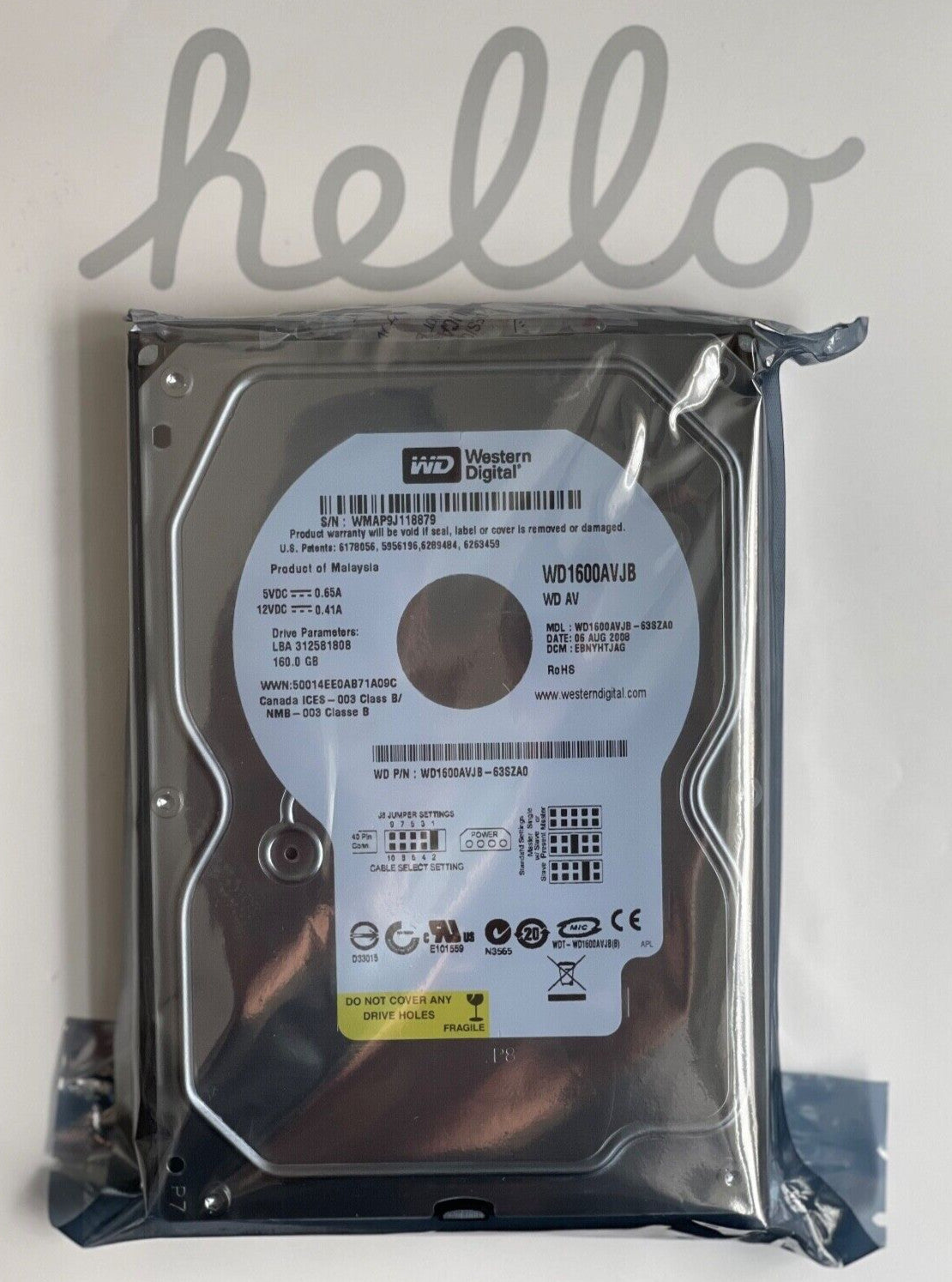 NEW!!! WD1600AVJB WESTERN DIGITAL 160GB 7200RPM 3.5 INTERNAL IDE ATA HARD DRIVE
