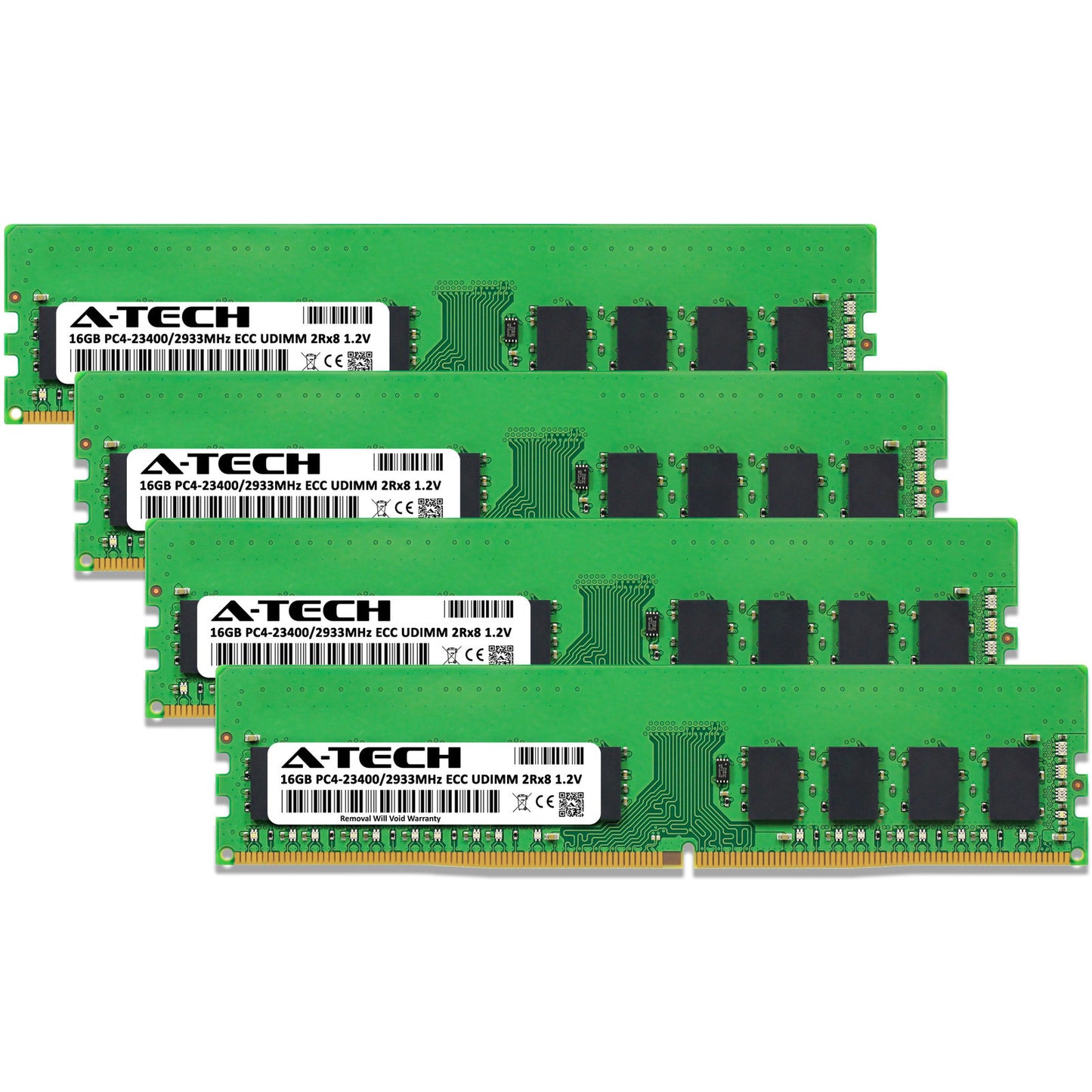 A-Tech 64GB 4x 16GB 2Rx8 PC4-23400E DDR4 2933 MHz ECC UDIMM Server Memory RAM x4 (NOT FOR HOME PC)
