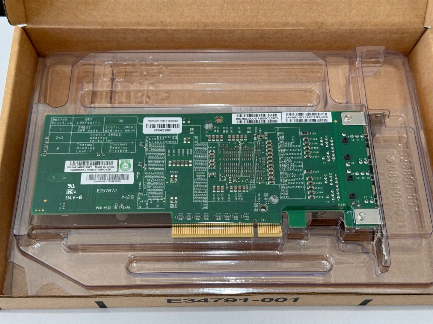 Supermicro AOC-STG-i2T REV 2, 2Port 10GbE Ethernet PCI-E Adapter NIC Low Profile