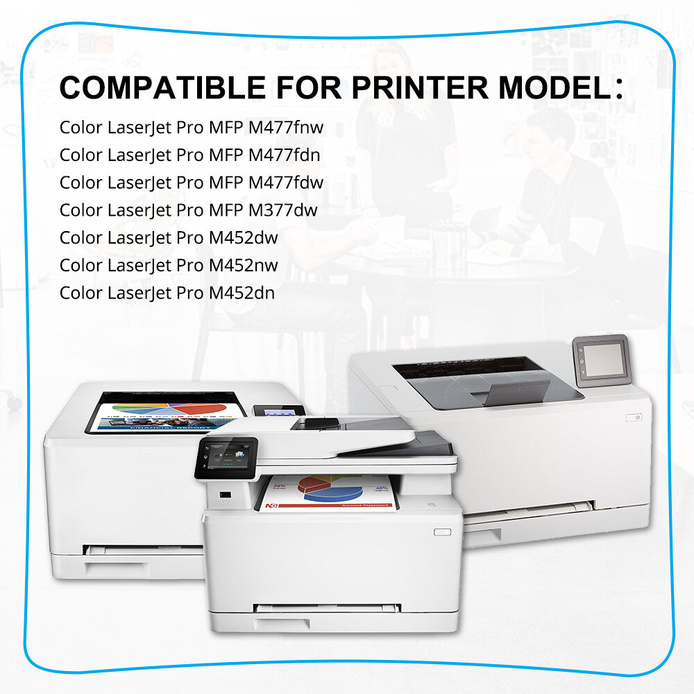 10 Pack 410X CF410X CF411X CF412X CF413X Toner For HP Color LaserJet Pro M452nw