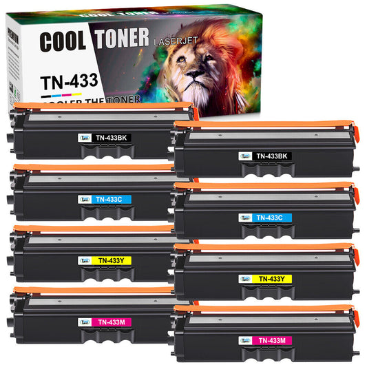 8PK TN433 Toner Cartridge for Brother TN436 HL-L8360CDWT MFC-L8900CDW Printer