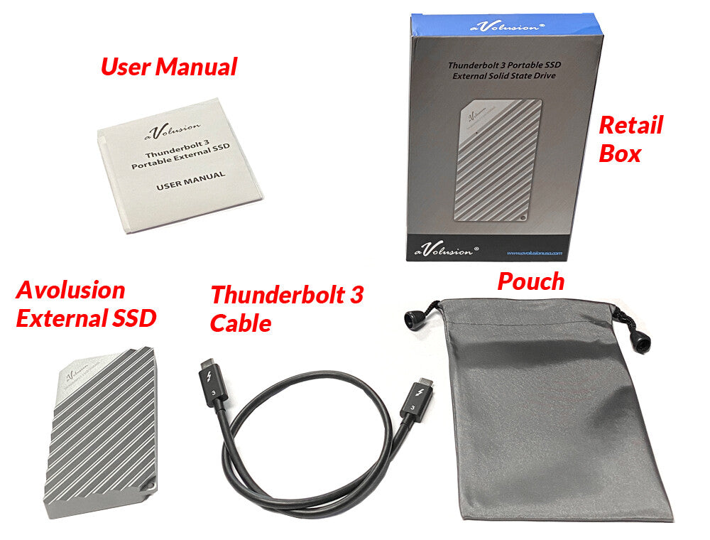 Avolusion Thunderbolt 3 Portable External Enclosure Kit for M.2 PCIe NVMe SSD