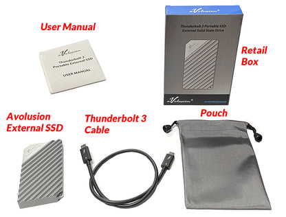 Avolusion Thunderbolt 3 Portable External Enclosure Kit for M.2 PCIe NVMe SSD