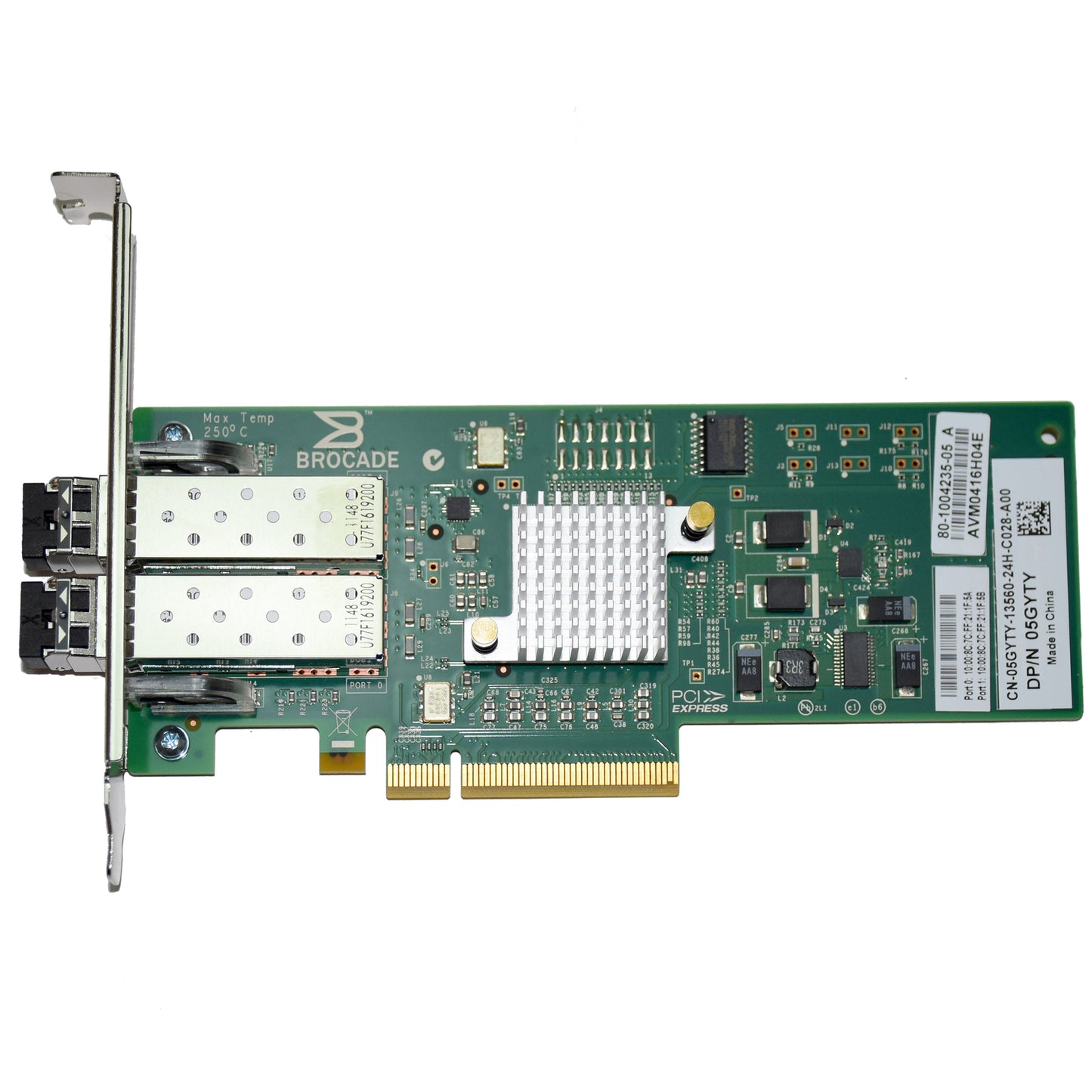 Dell Brocade 825 8Gb FC HBA Dual Port PCIe x8 SFP+ Host Bus Adapter 5GYTY