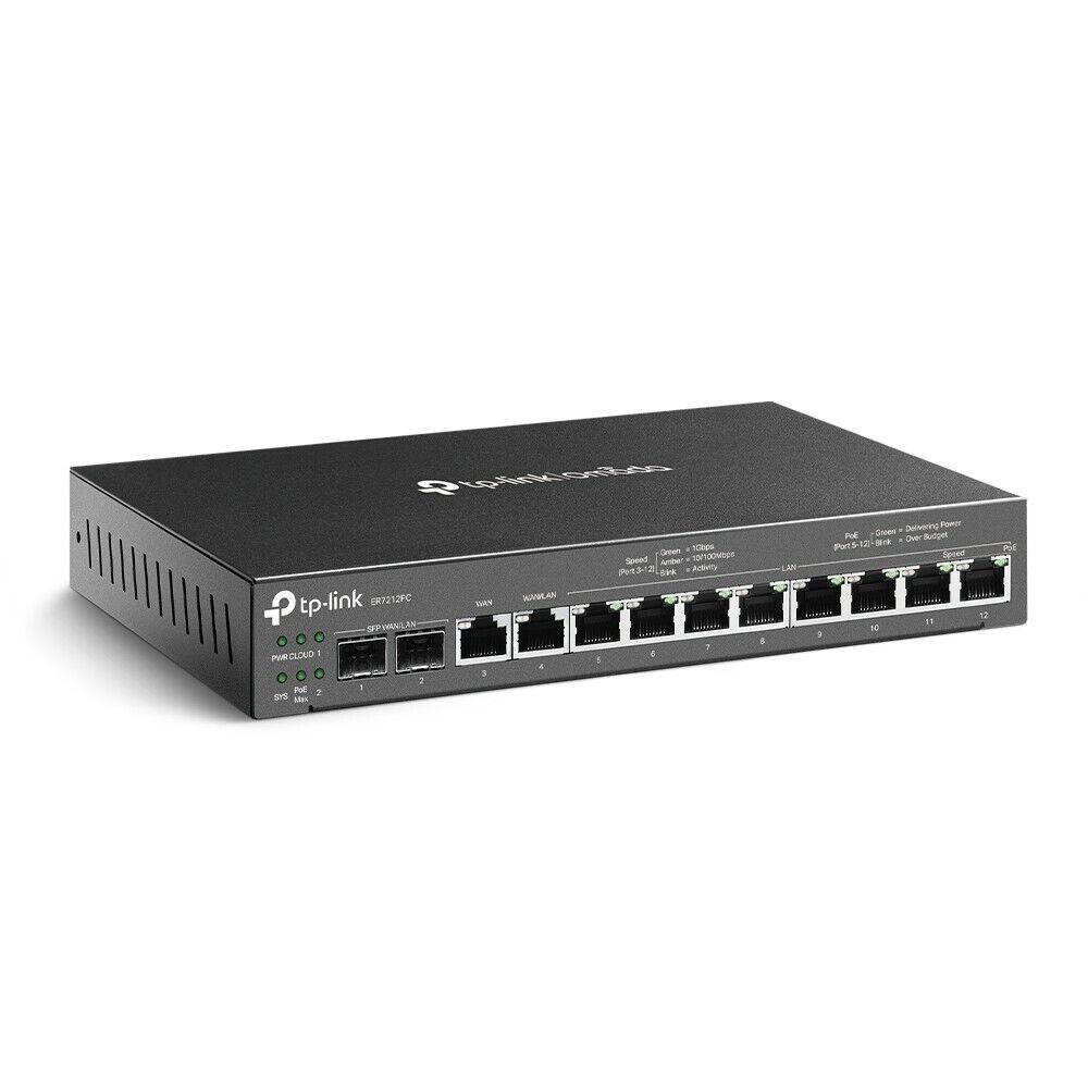 TP-Link ER7212PC | Omada PoE Switch & Controller | 3-in-1 Gigabit VPN Router