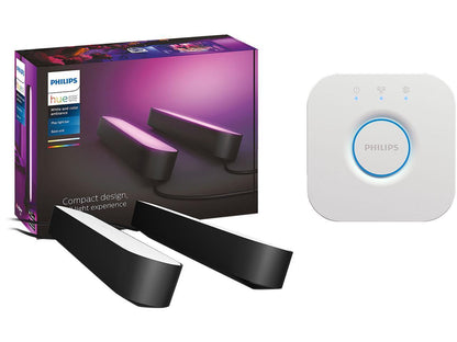 Philips Hue Play White & Color Ambiance Smart LED Bar Light (2-Pack) + Hue Bridg