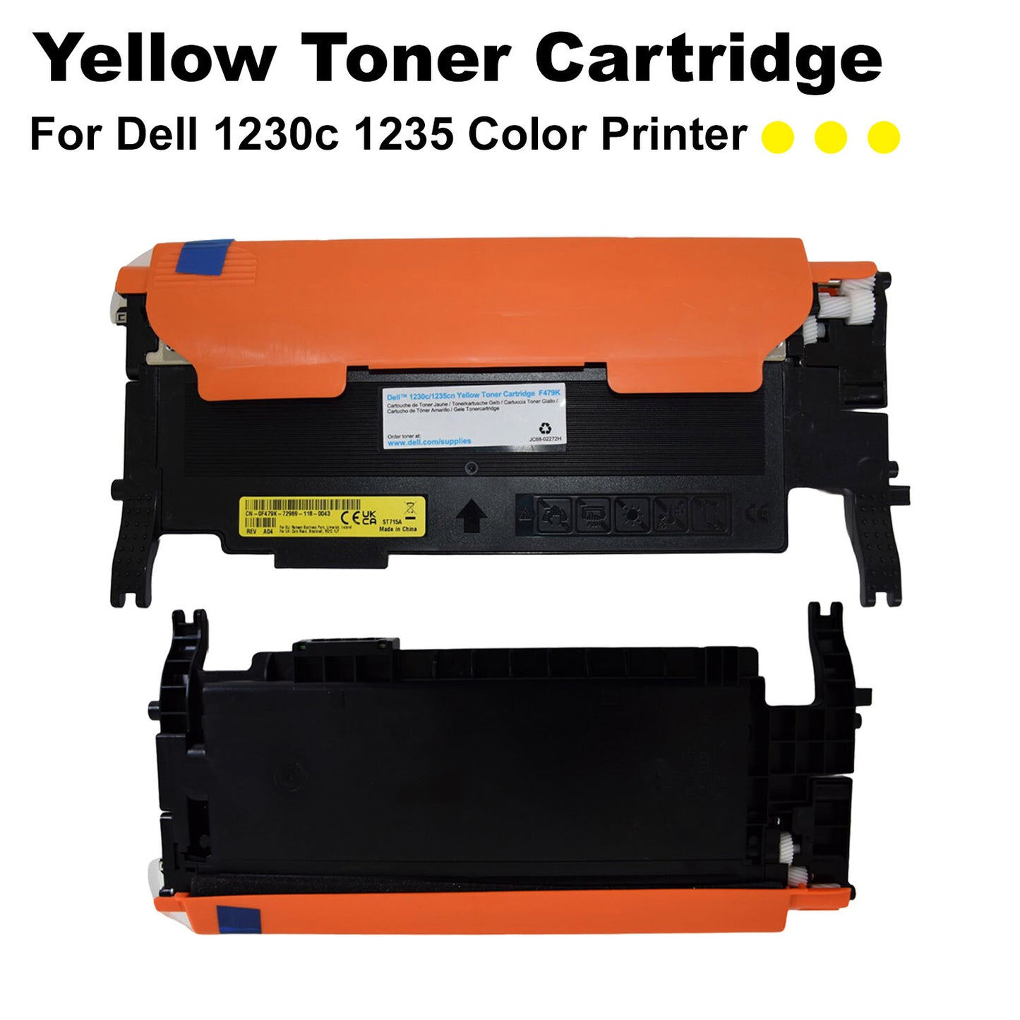 OEM Dell 1230c 1235cn Yellow Toner 1,000 Page Yield 0F479K F479K