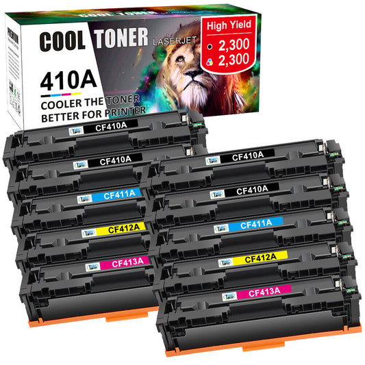 10 Pack 410A CF410A CF411A CF412A CF413A Toner For HP Color LaserJet Pro M452dw
