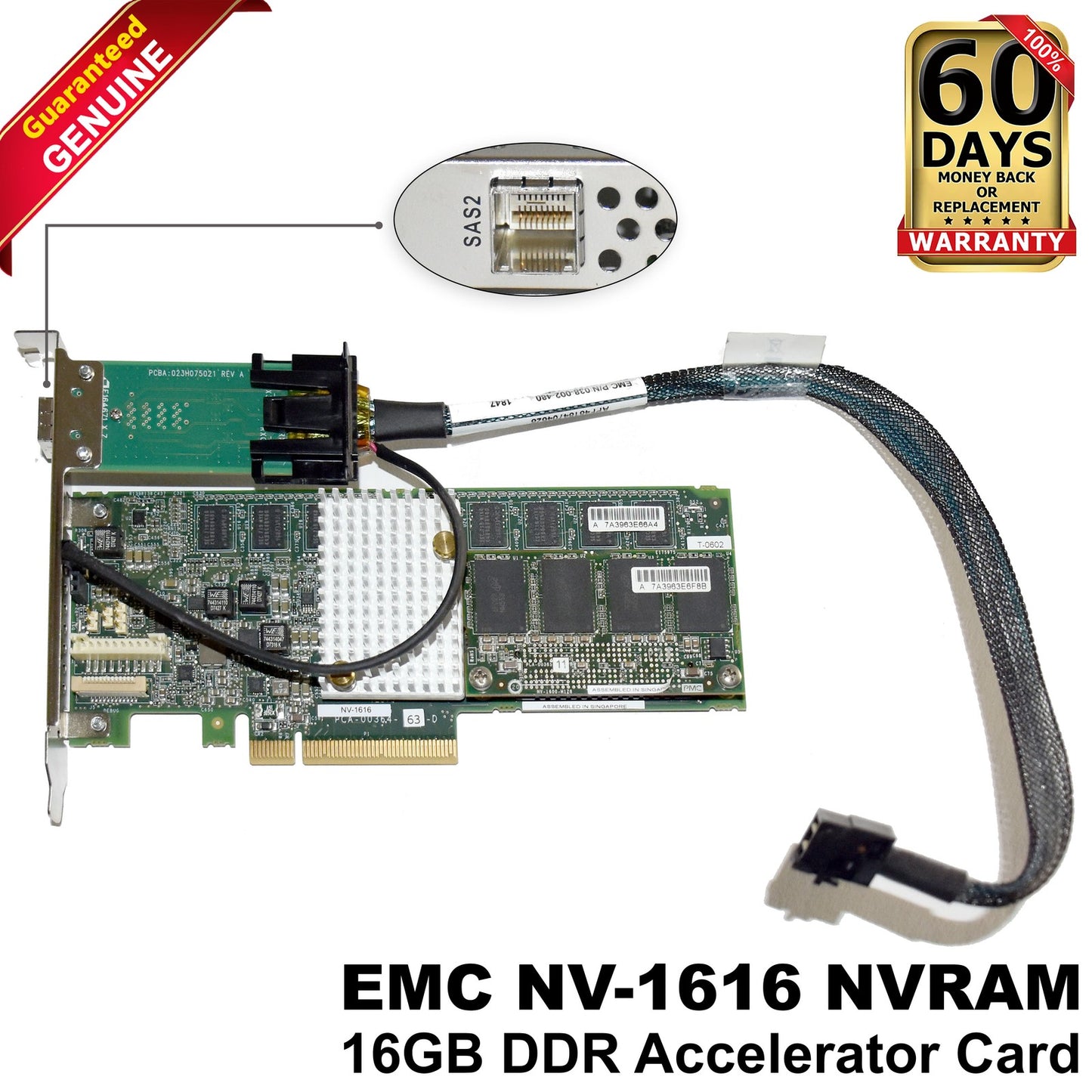 EMC PCA-00364 NVRAM 16GB DDR Mini-SAS HD PCIe 3.0 x8 Accelerator Card NV-1616 (NOT FOR HOME PC)