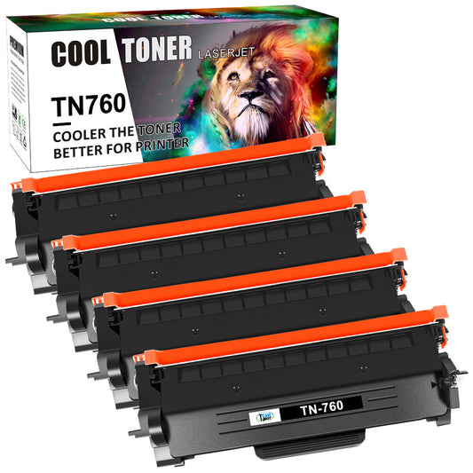 4 High Yield TN760 TN730 w/ Chip for Brother MFC-L2730dw DCP-L2550DW HL-L2350DW