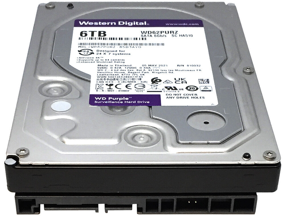 Western Digital Purple Surveillance WD62PURZ 6TB 5400RPM 6.0Gb/s 3.5" Hard Drive