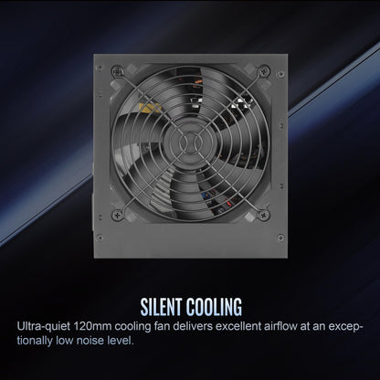 Smart W3 Series 80Plus Certified 500W Power Supply; ATX v3.1 Spec; 120mm FDB Fan