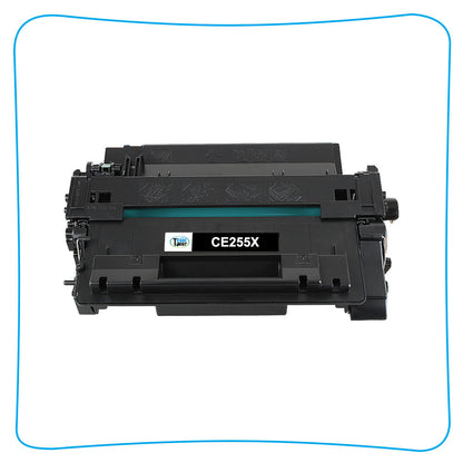 2 Black Toner Compatible with HP CE255X 55X LaserJet P3015 P3015d P3015n P3015dn