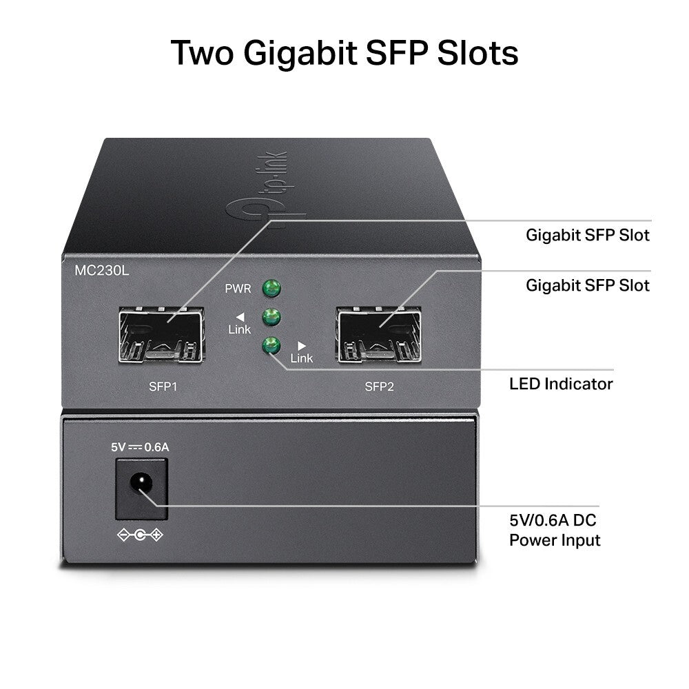 TP-Link MC230L | Gigabit SFP to SFP Fiber Converter