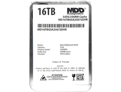 MDD 16TB 7200RPM 256MB Cache SATA 6.0Gb/s 3.5" Internal Surveillance Hard Drive