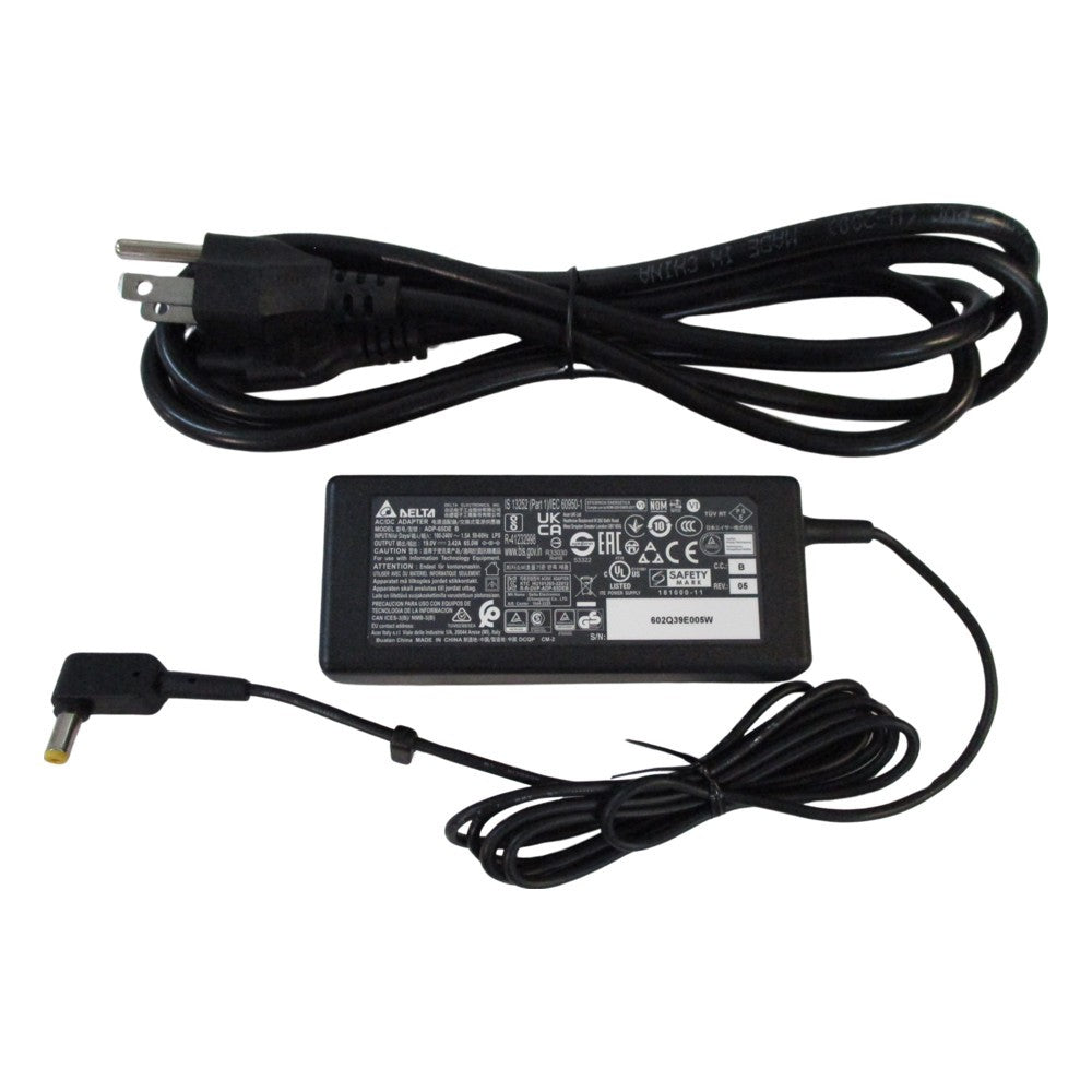 Original Acer Ac Power Adapter Charger & Cord A11-065N1A A065R035L 65 Watt