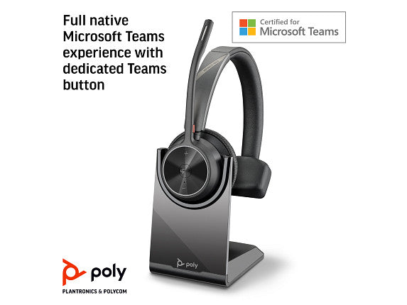 Poly Voyager 4310-M Microsoft Teams Certified Headset with charge stand