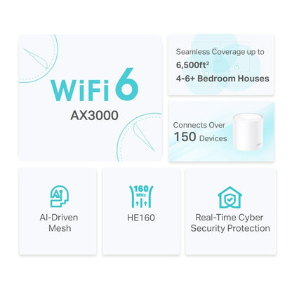 TP-Link Deco X50 3-Pack | AX3000 Whole Home Dual Band Mesh Wi-Fi 6 System