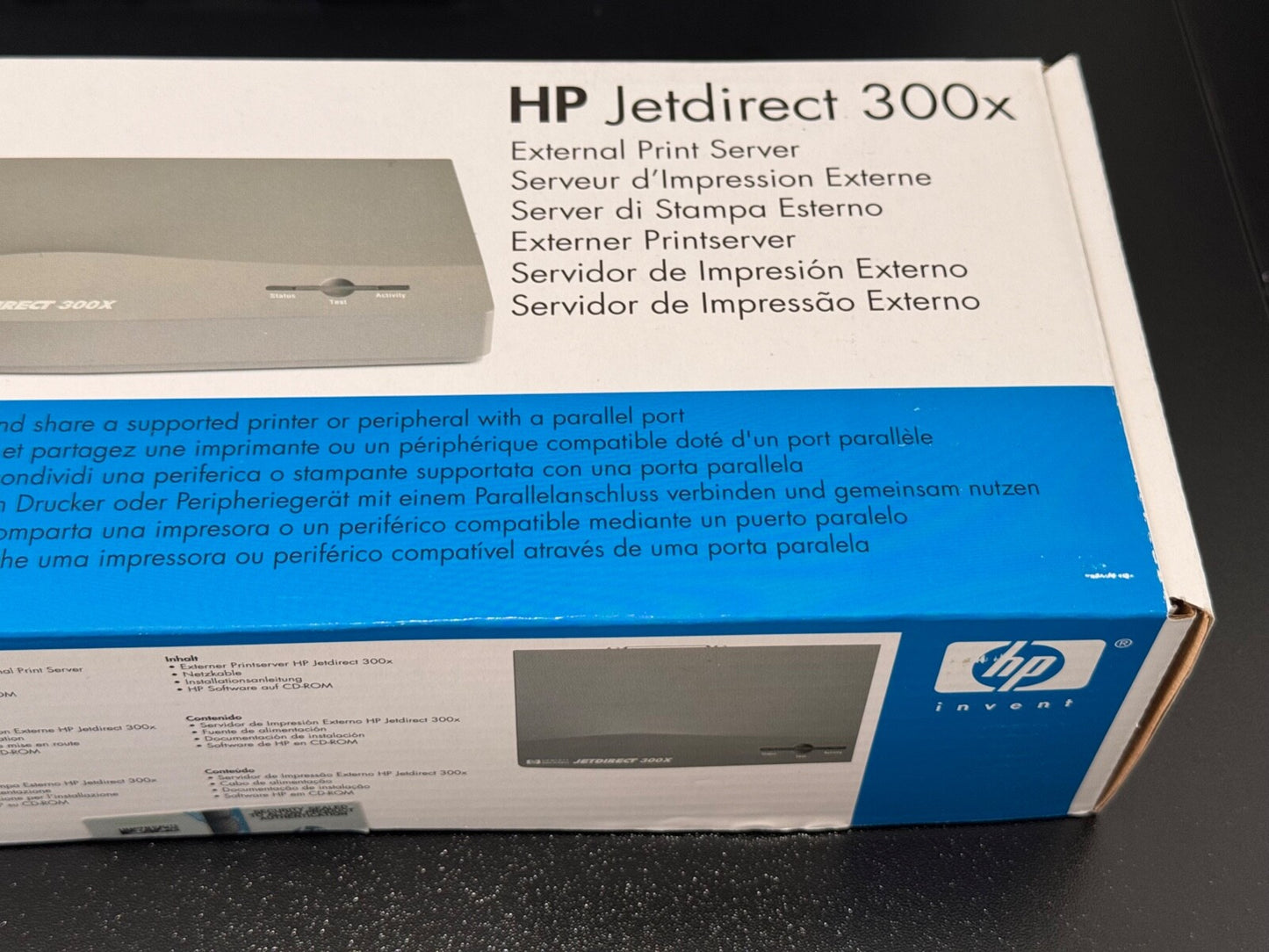 New HP Jetdirect 300x External Print Server for 10/100TX J3263G