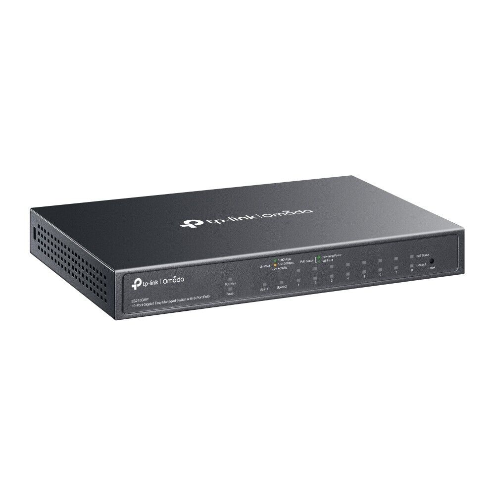TP-Link ES210GMP | Omada 10-Port Gigabit Easy Managed Switch | 8* PoE+ Ports