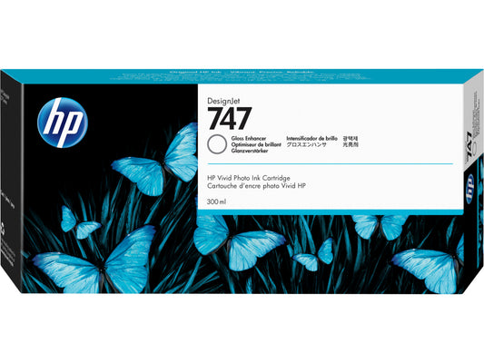 HP 747 300-ml Gloss Enhancer DesignJet Ink Cartridge, P2V87A