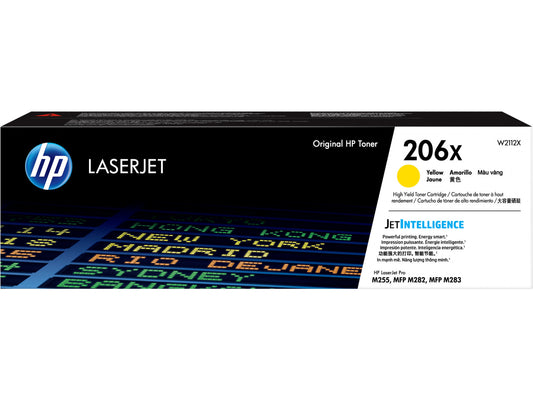 HP 206X High Yield Yellow Original LaserJet Toner Cartridge, ~2,450 pages,