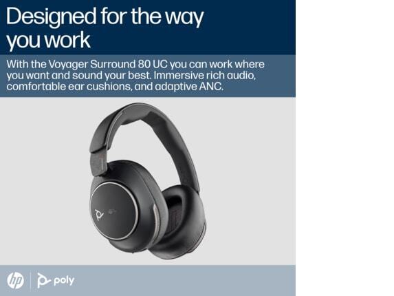 Poly Voyager Surround 80 UC Microsoft Teams Certified USB-C Headset +USB-C/A