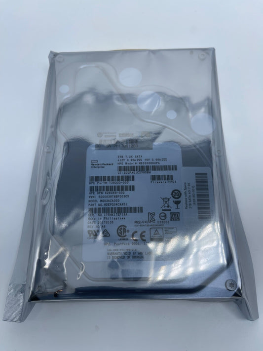 HPE MG03ACA300 3TB 3.5in 7.2K SATA MB3000GDUPA P/N: 739333-003 HDD