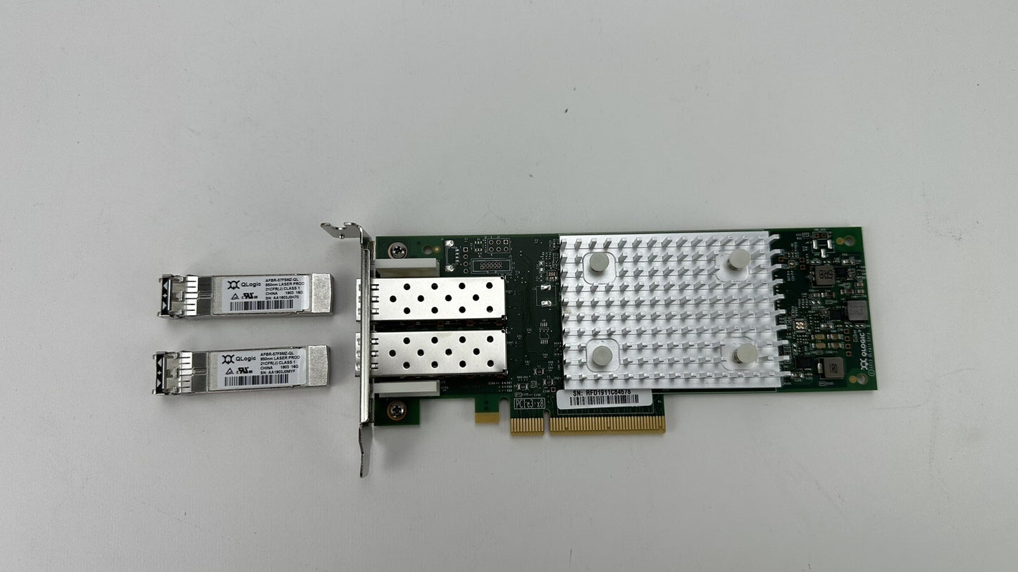 Dell QLogic QLE2692 Dual Port Fibre Channel 16Gb PCI-e 3.0 HBA FC LP with SFP+