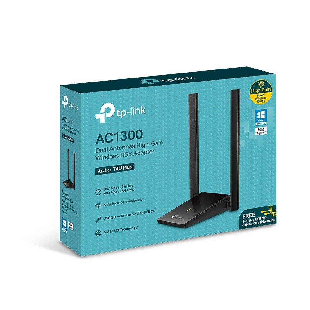 TP-Link Archer T4U Plus | AC1300 Wireless Dual Band MU-MIMO USB 3.0 WiFi Adapter