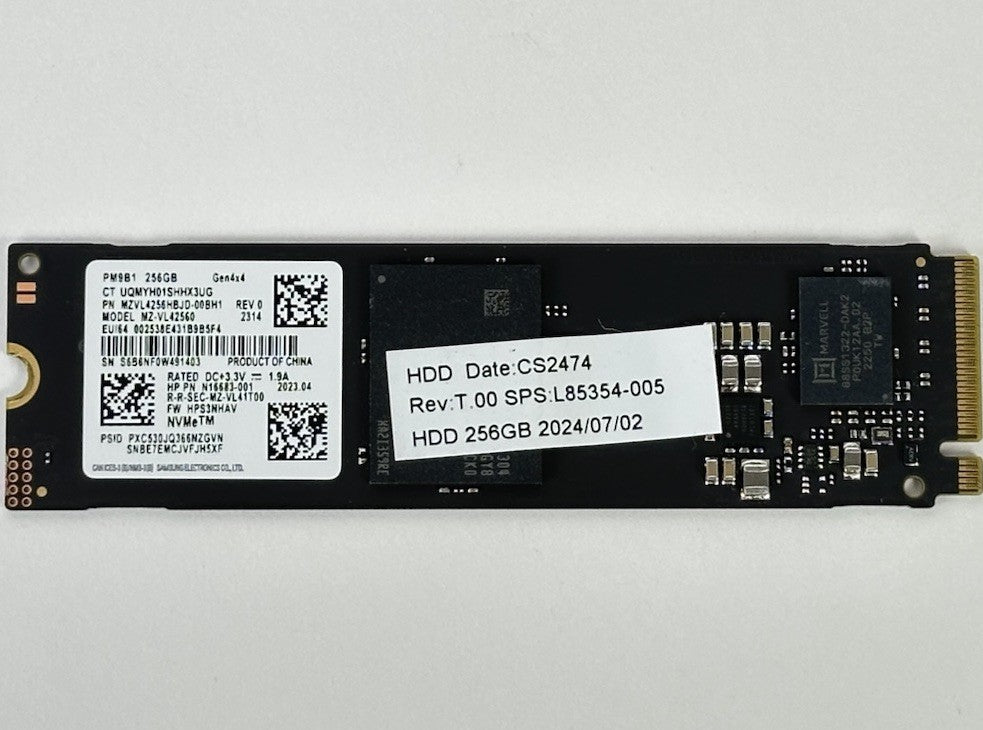 Lot of 2 HP/HPE/Samsung 256GB M.2 PCI-e 4 NVMe x4 Gen4 SSD NS204i-p 2280 2x